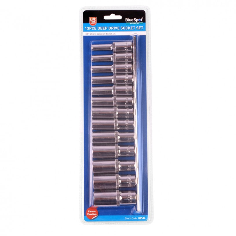 13 Pce 3/8" Metric Deep Socket Set (6-19mm)