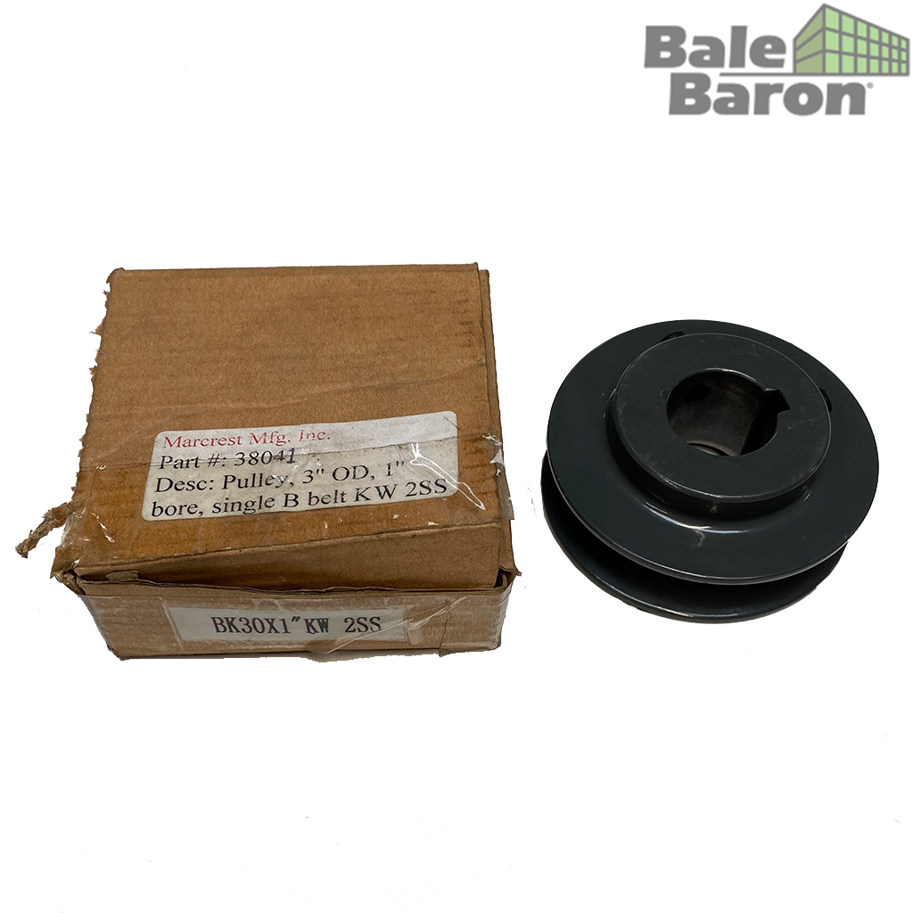 38041 3” Pulley B style c/w Set Screw Speedy Grease (Bale Baron UK Ltd)