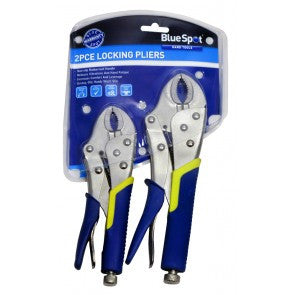 BlueSpot 2 Pce Soft Grip Non-Slip Locking Pliers