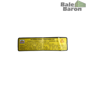 Sticker for steering tank