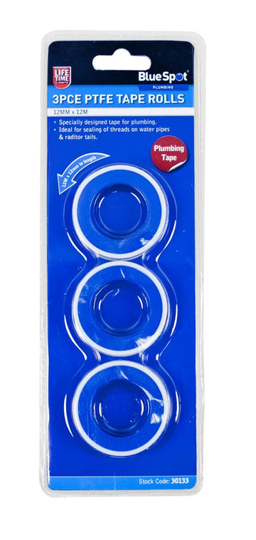 3 Pack PTFE Thread Seal Tape – Plumbing & Pipe Sealing Tape
