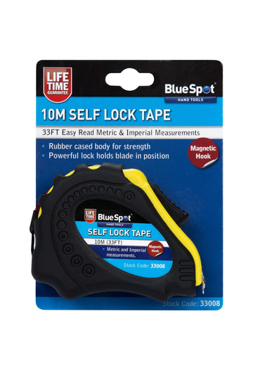 10m Auto-Lock Tape Measure – Soft Grip Measuring Tape (33ft)