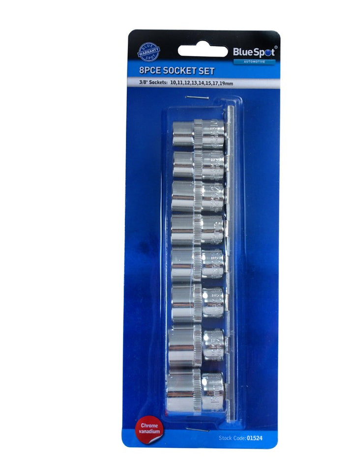 8 Pce 3/8" Metric Socket Set (10-19mm)