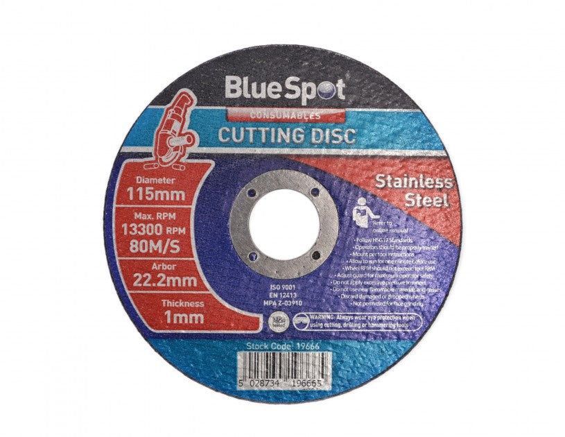 115mm (4.5") Stainless Steel Cutting Discs (10 Pack)