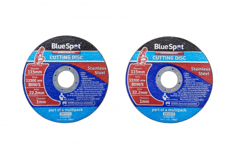 Twin Pack 115mm (4.5") Stainless Steel Cutting Discs