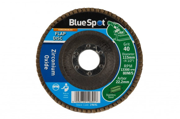 115mm (4.5") 40 Grit Zirconium Oxide Flap Disc
