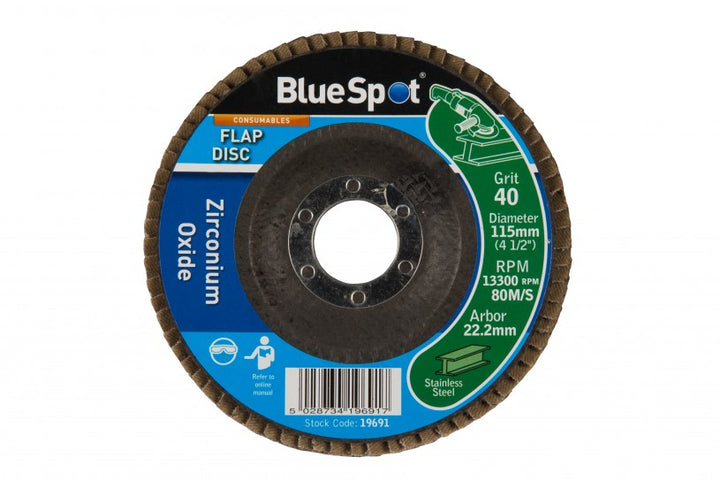 115mm (4.5") 40 Grit Zirconium Oxide Flap Disc