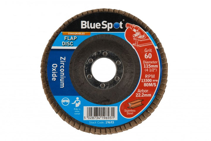 115mm (4.5") 60 Grit Zirconium Oxide Flap Disc