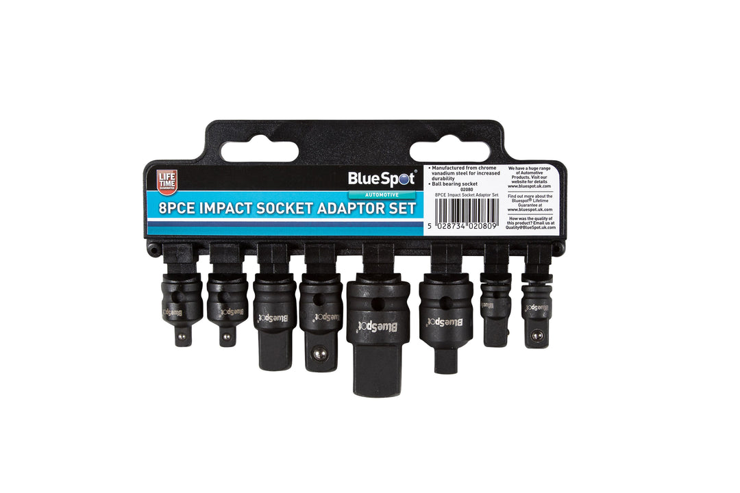 8 PCE Impact Socket Adaptor Set (1/4"-3/4")