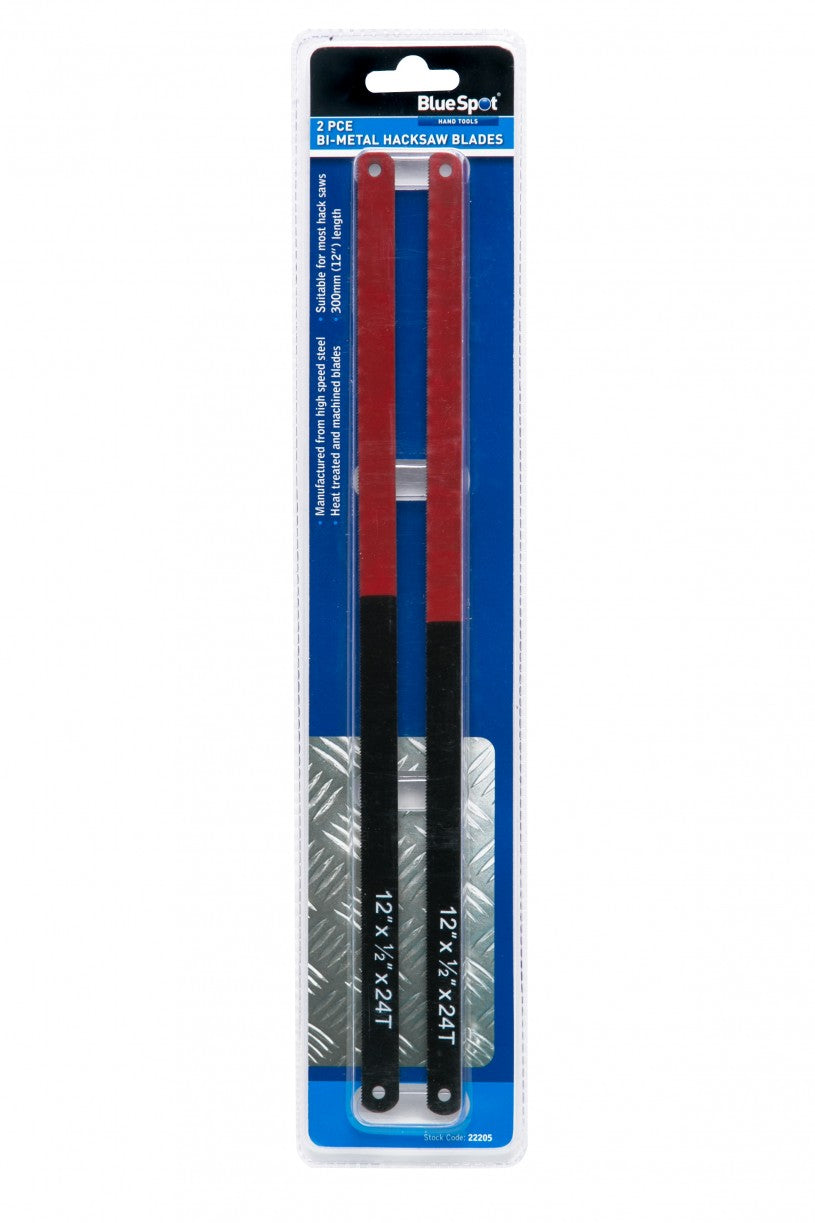 2Pce 300mm (12") Bi-Metal Hacksaw Blades