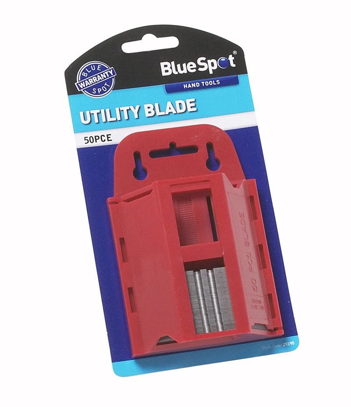BlueSpot 50 Pce Utility Blades In Dispenser