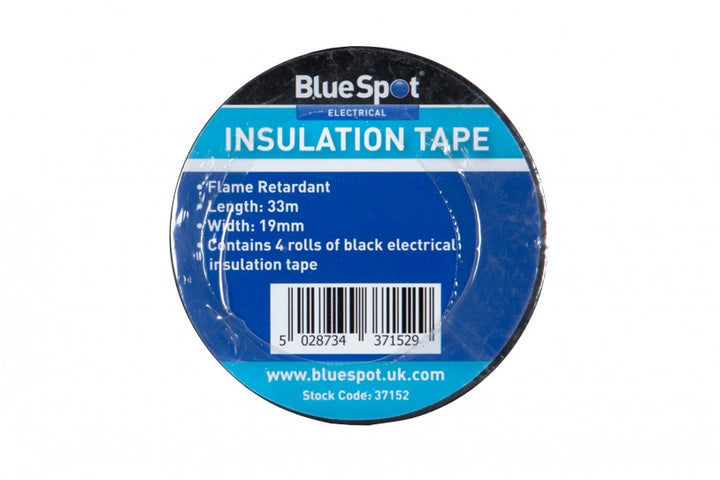 BlueSpot 4 Pack 33m Black Electrical Insulation Tape