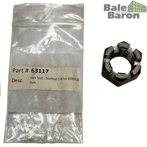 63117 - Hex Nut - Slotted 1-8