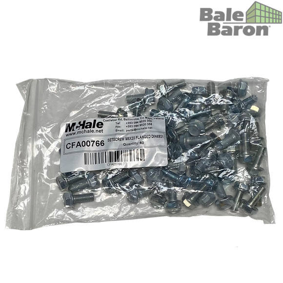 CFA00766 - SETSCREW M8X20 FLANGED DIN6921 Z/P